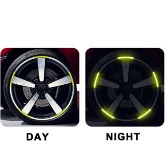 20 Pcs Car Hub Reflective Sticker Car Accessories Decorative Strips General For Use Of Bicycle