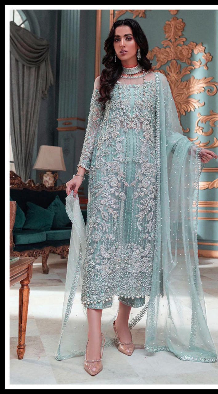 LAAM FULL EMBROIDERED WEDDING & PARTY DRESS 3PC